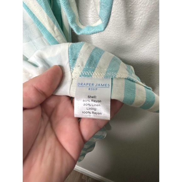 Draper James RSVP Striped Rayon Linen Wrap Dress M‎ - Picture 7 of 8